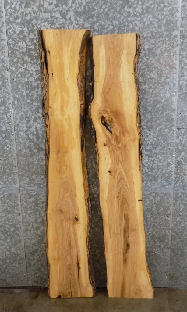 2- Live Edge Ash Bar Top/Wall Shelf/Mantle Slabs 201-202