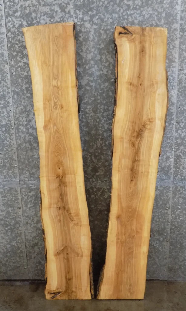 2- Live Edge Ash Bar Top/Wall Shelf/Mantle Slabs 201-202