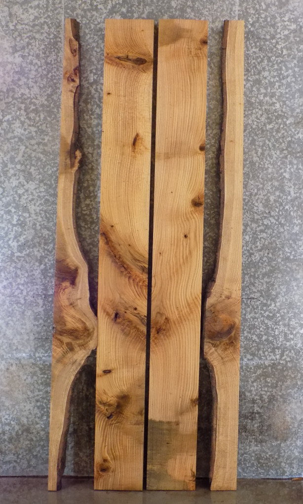 4- Rustic Live Edge Bark Red Oak DIY Dining Table Top Wood Slabs 20171-20174