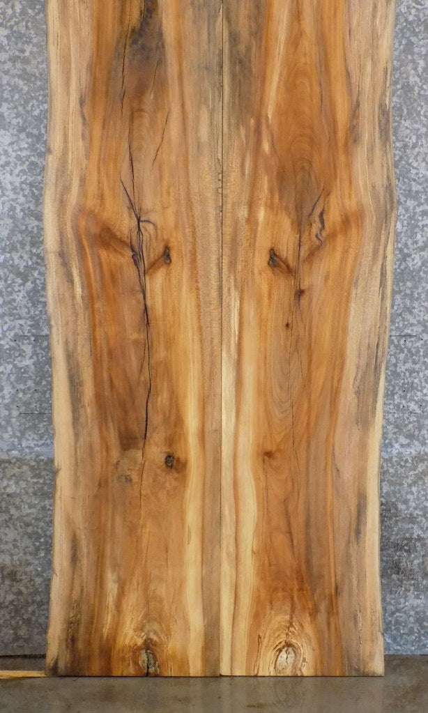 2- Spalted Maple Live Edge Bookmatched Dining Table Top Slabs 20194-20195
