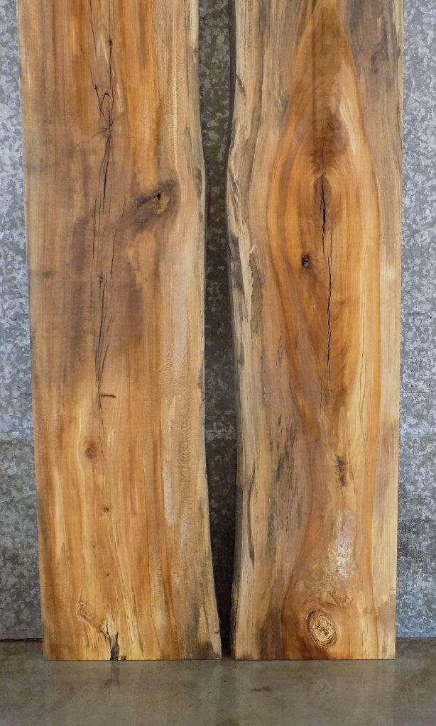 2- Spalted Maple Live Edge Bookmatched Dining Table Top Slabs 20194-20195