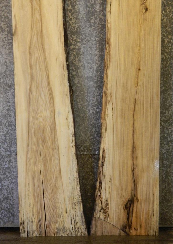 2- Live Edge Hackberry Solid Wood Dining Table Top Wood Slabs 20233-20234