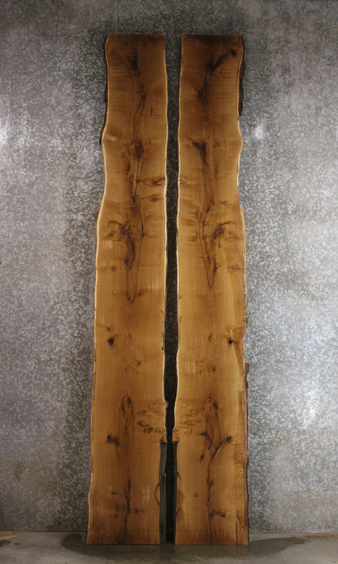 2- Oak Live Edge Book Match Dining/River Table Slabs 20268-20269