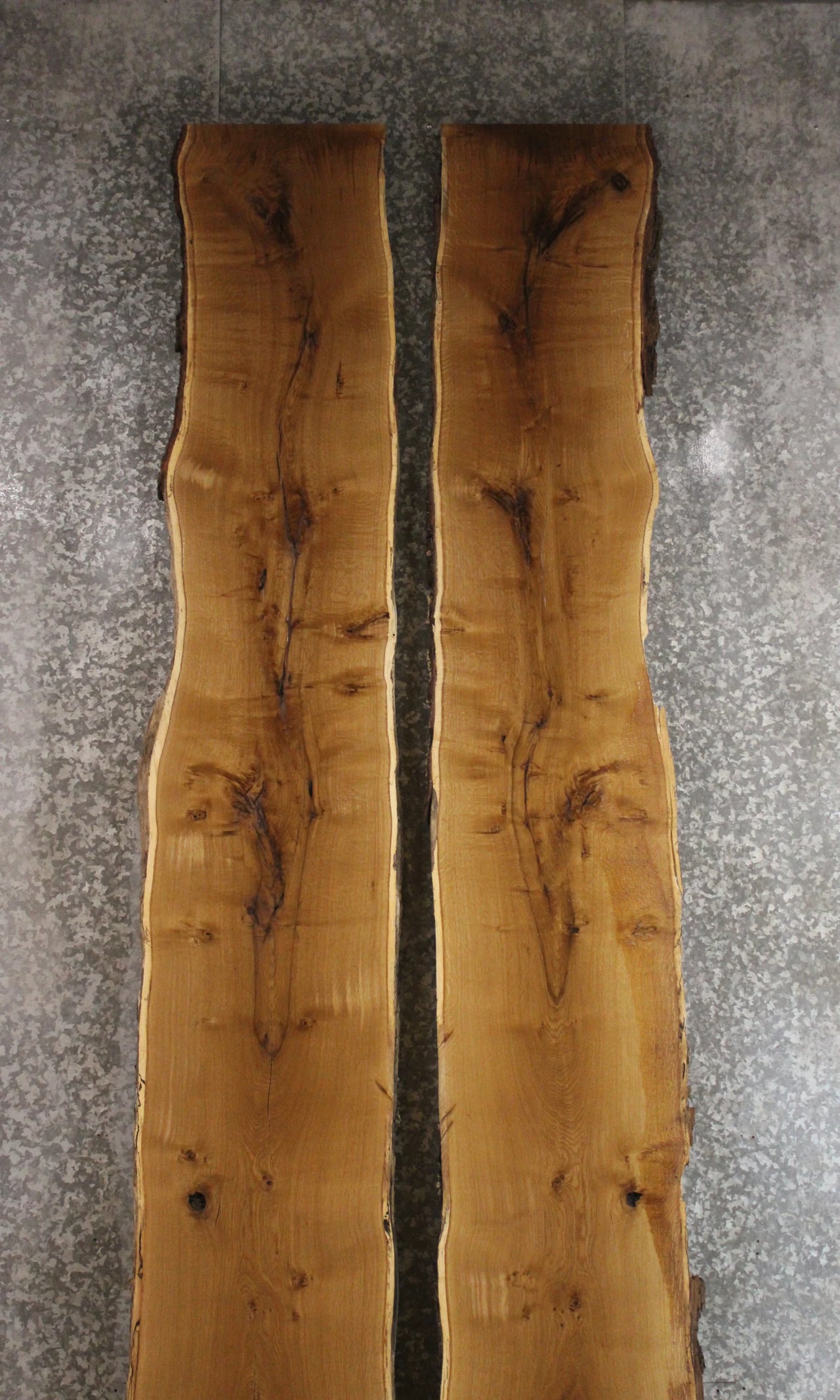 2- Oak Live Edge Book Match Dining/River Table Slabs 20268-20269