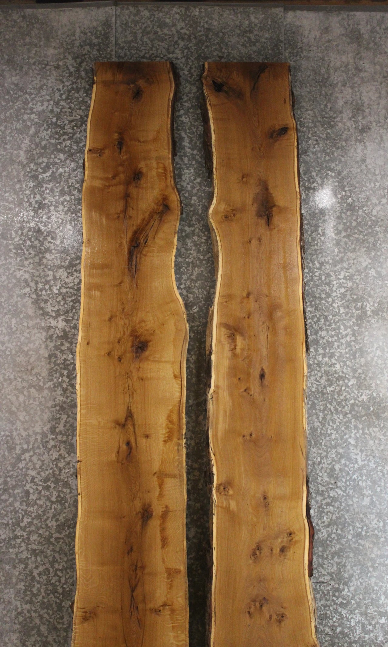 2- Oak Live Edge Book Match Dining/River Table Slabs 20268-20269