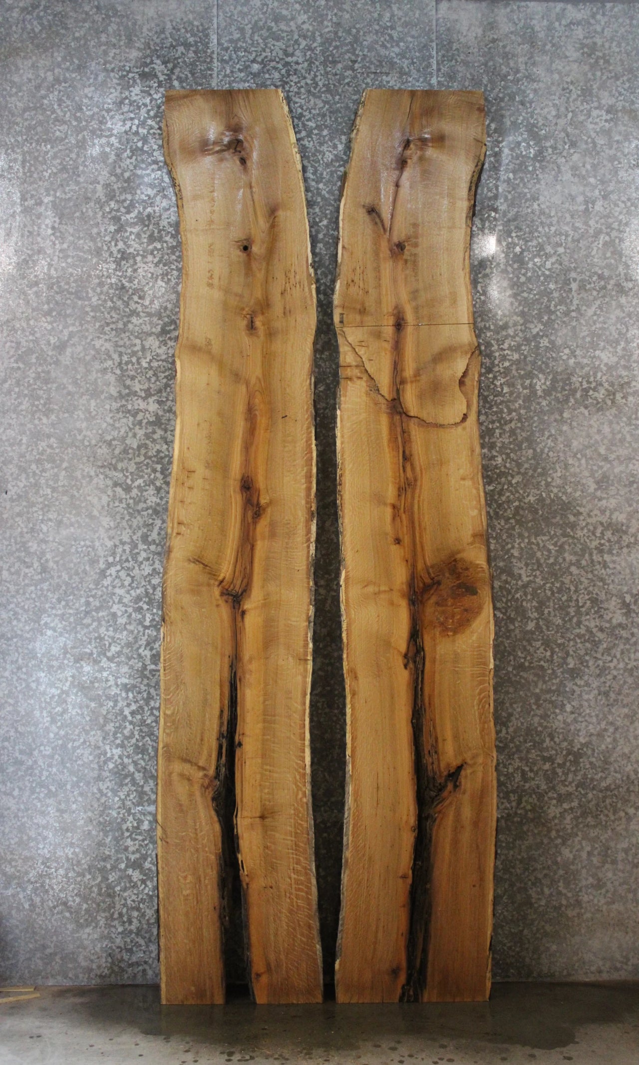 2- Oak Live Edge Book Match Dining/River Table Slabs 20272-20273