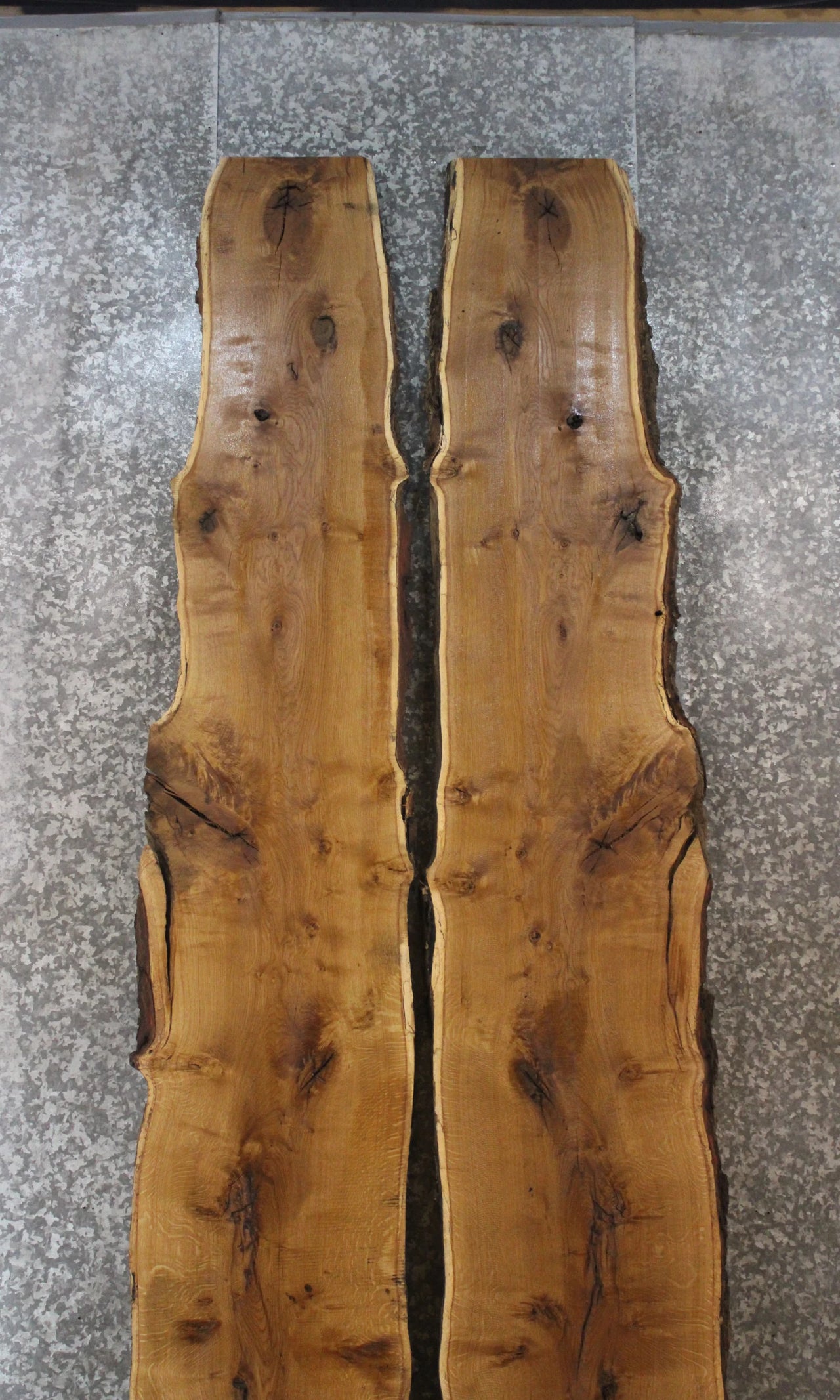 2- Oak Live Edge Book Match River Table/Bar Top Slabs 20283-20284