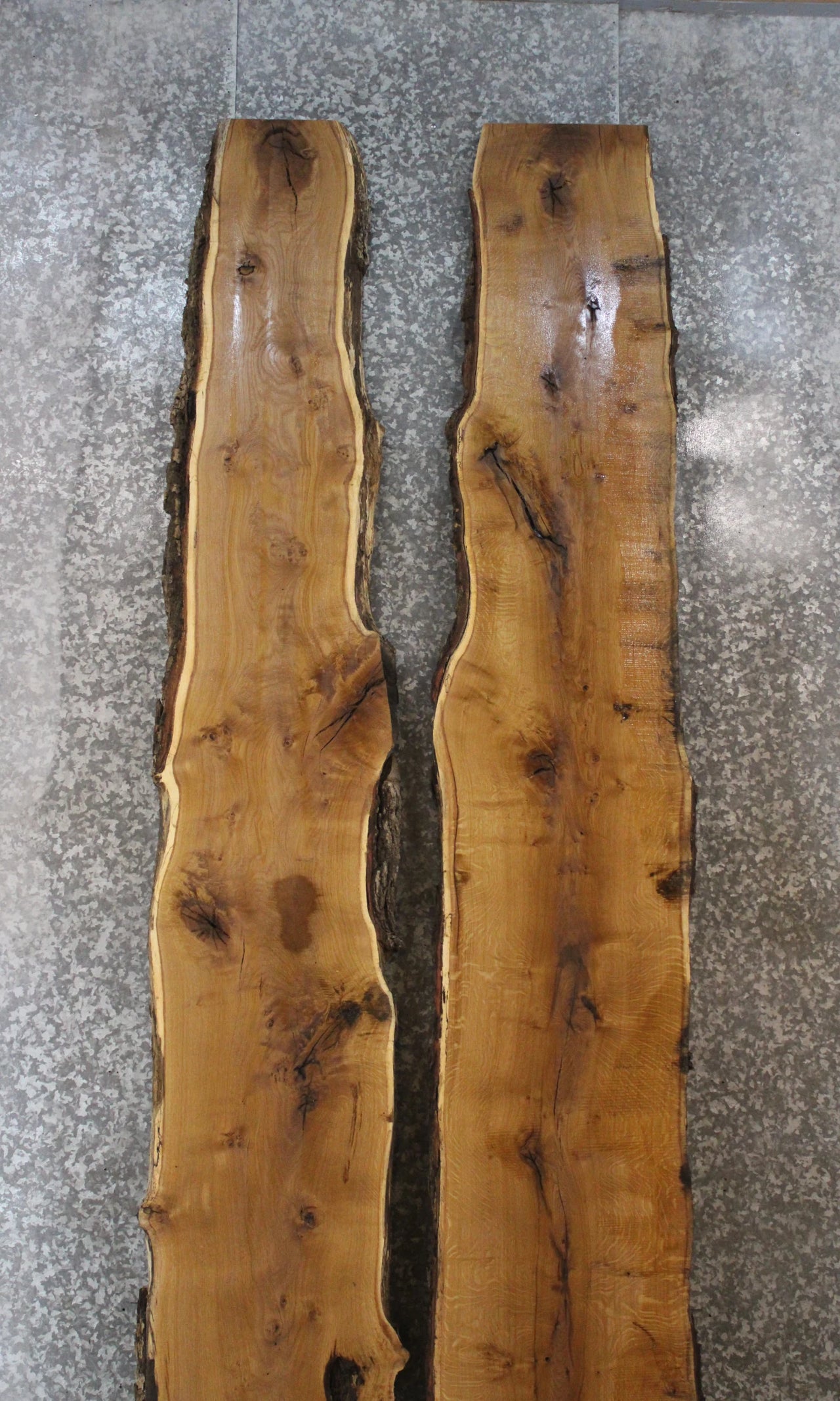 2- Oak Live Edge Book Match River Table/Bar Top Slabs 20283-20284