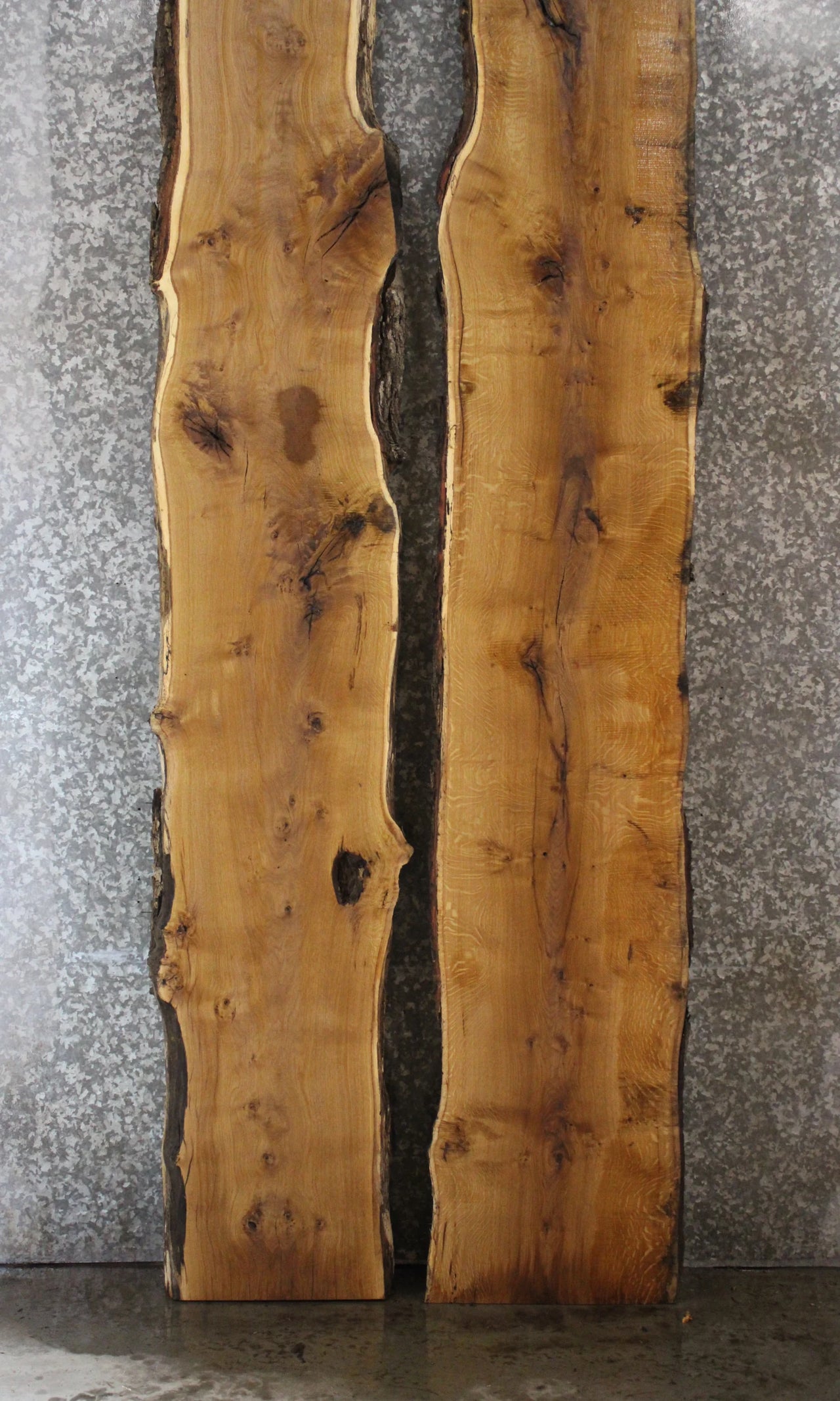 2- Oak Live Edge Book Match River Table/Bar Top Slabs 20283-20284