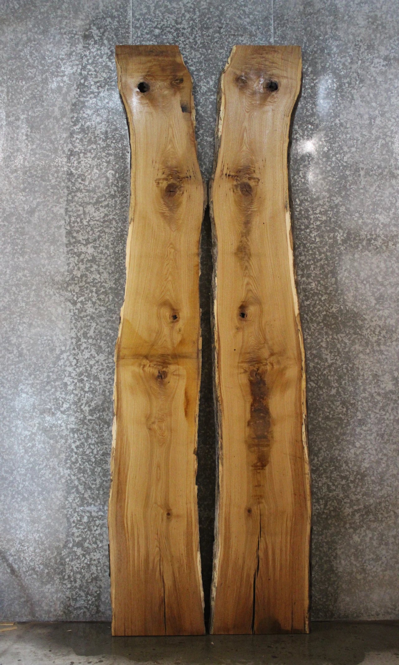 2- Oak Live Edge Book Match Dining/River Table 20287-20288