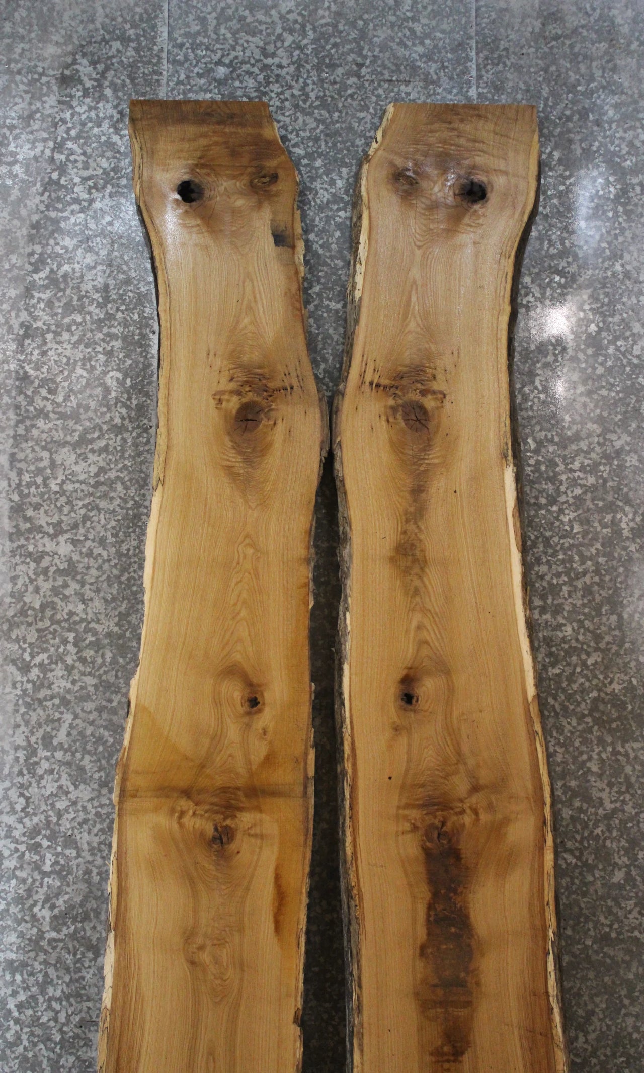 2- Oak Live Edge Book Match Dining/River Table 20287-20288