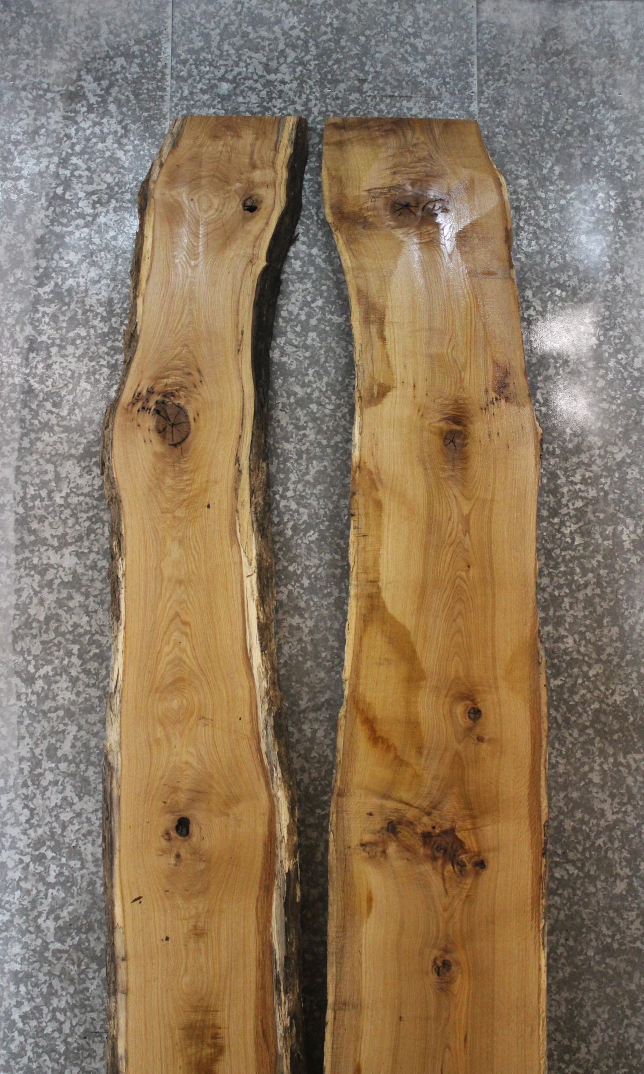 2- Oak Live Edge Book Match Dining/River Table 20287-20288