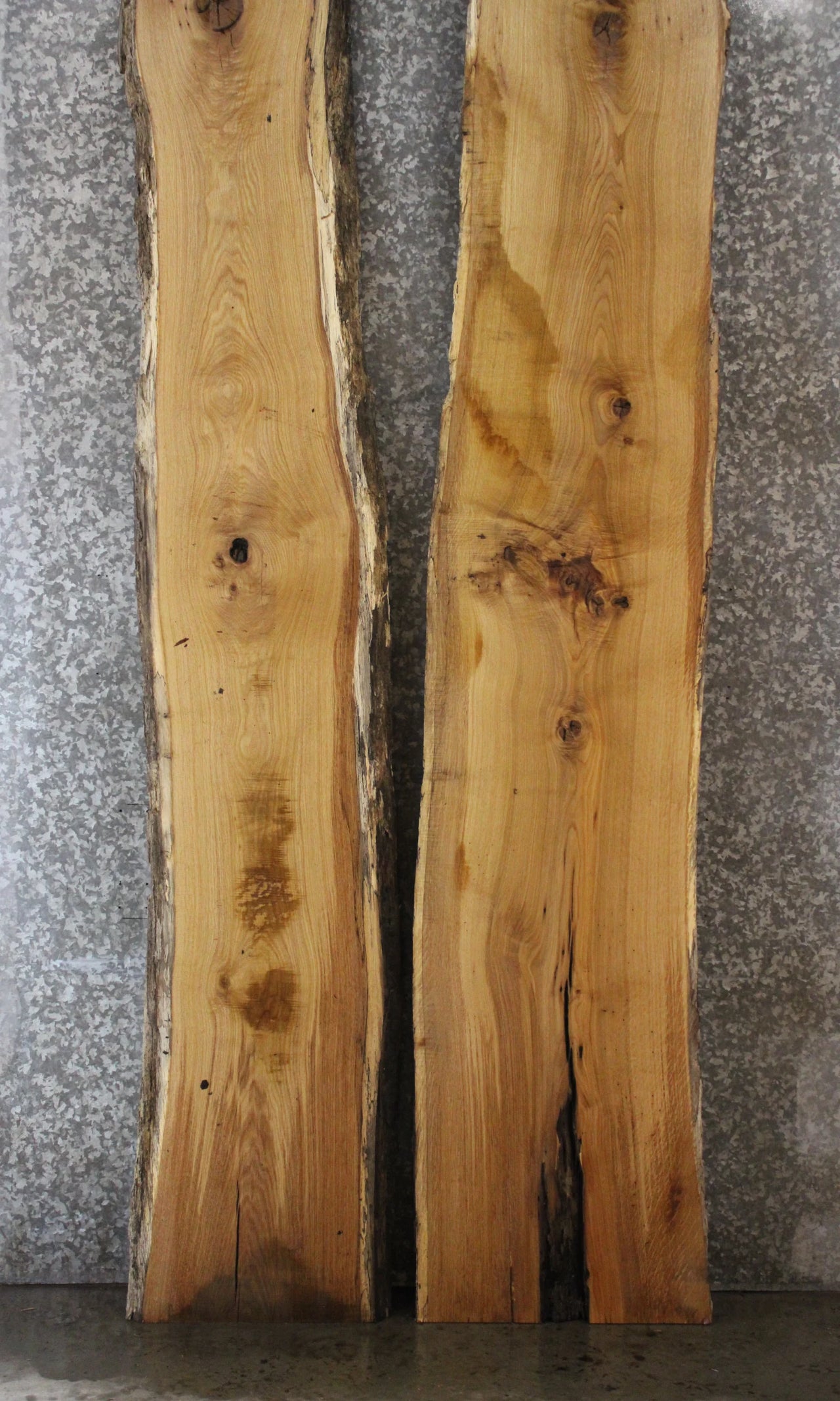 2- Oak Live Edge Book Match Dining/River Table 20287-20288