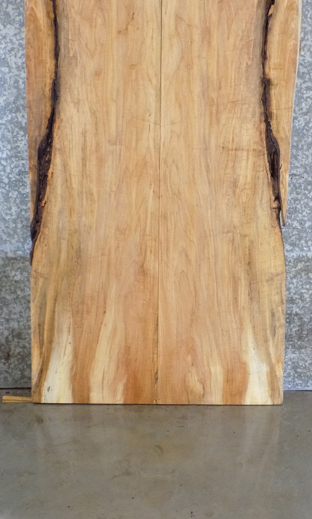 2- Spalted Maple Dining Table Top Slabs, Solid, Partial Live Edge 20311-20312