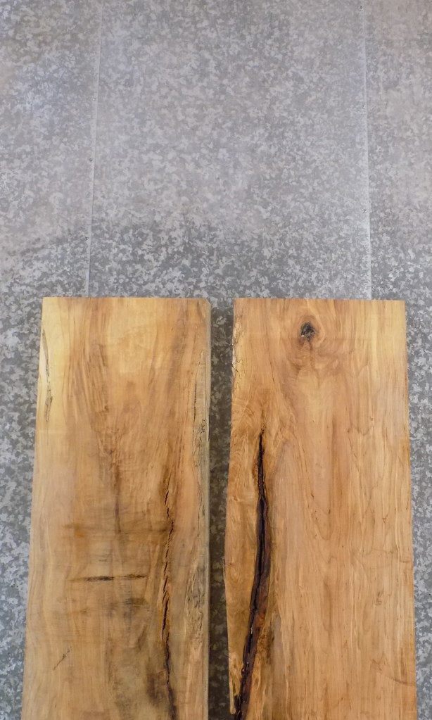 2- Spalted Maple Dining Table Top Slabs, Solid, Partial Live Edge 20311-20312