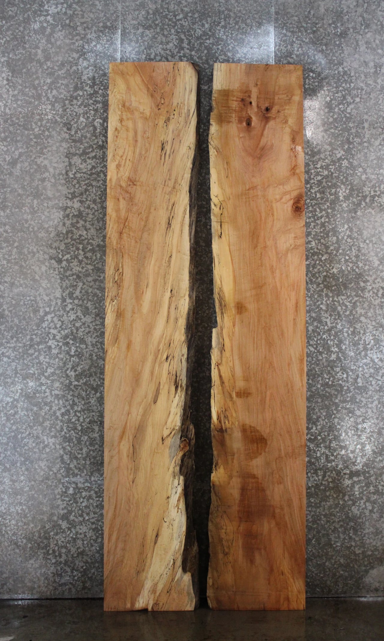 2- Spalted Maple Live Edge Book Match Dining Table/Bar Slabs 20315-20316
