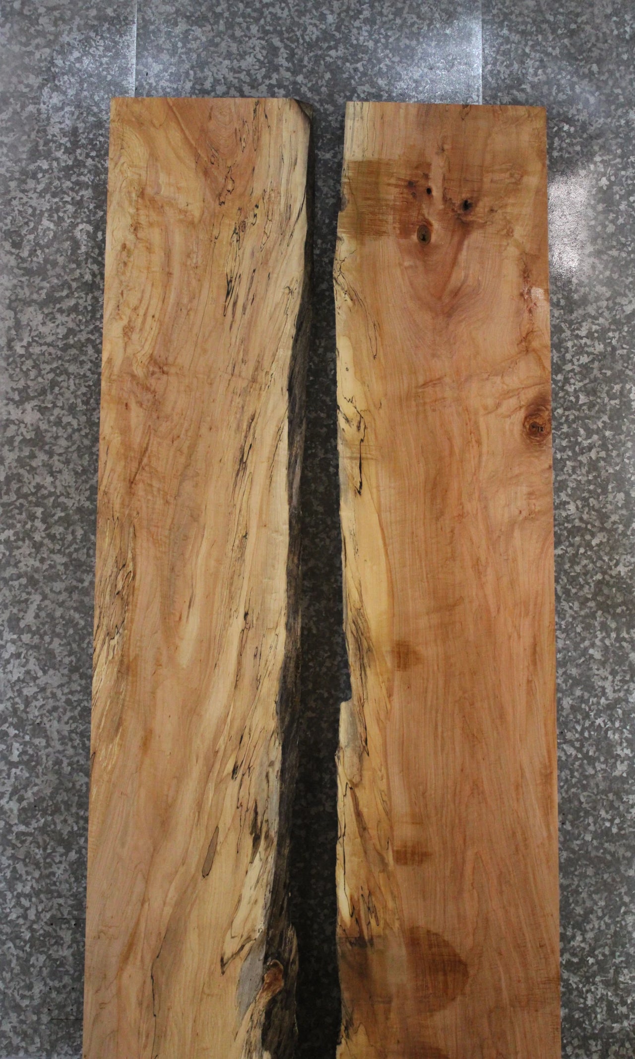2- Spalted Maple Live Edge Book Match Dining Table/Bar Slabs 20315-20316