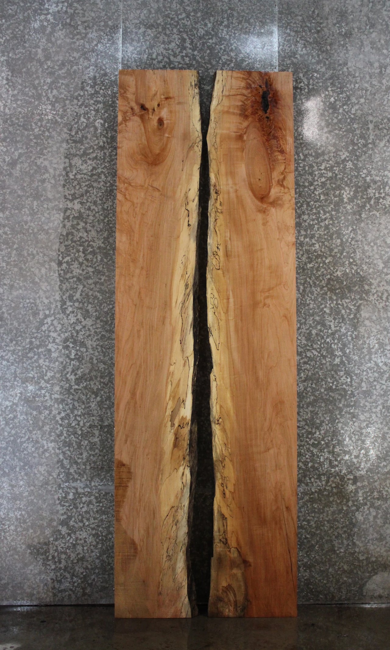 2- Spalted Maple Live Edge Book Match Dining Table/Bar Top Slabs 20317-20318