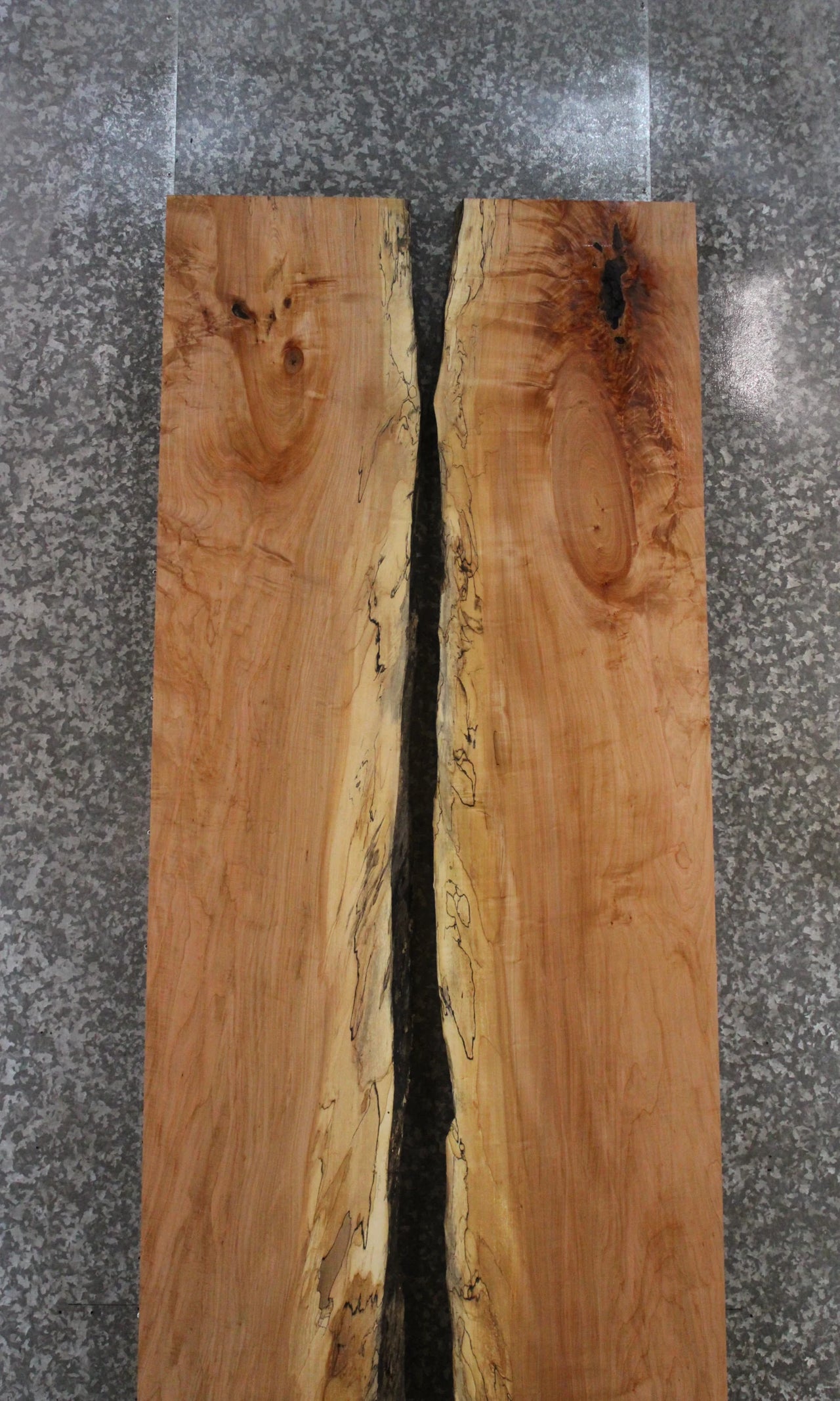 2- Spalted Maple Live Edge Book Match Dining Table/Bar Top Slabs 20317-20318