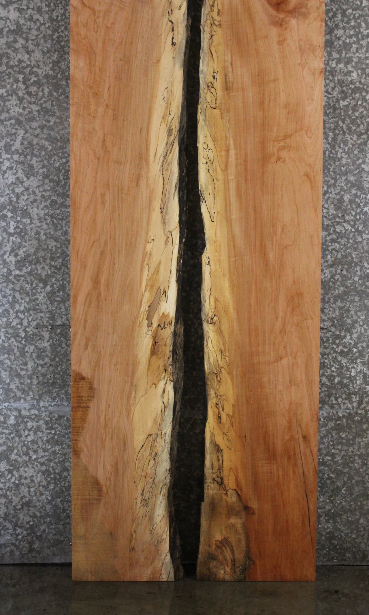 2- Spalted Maple Live Edge Book Match Dining Table/Bar Top Slabs 20317-20318