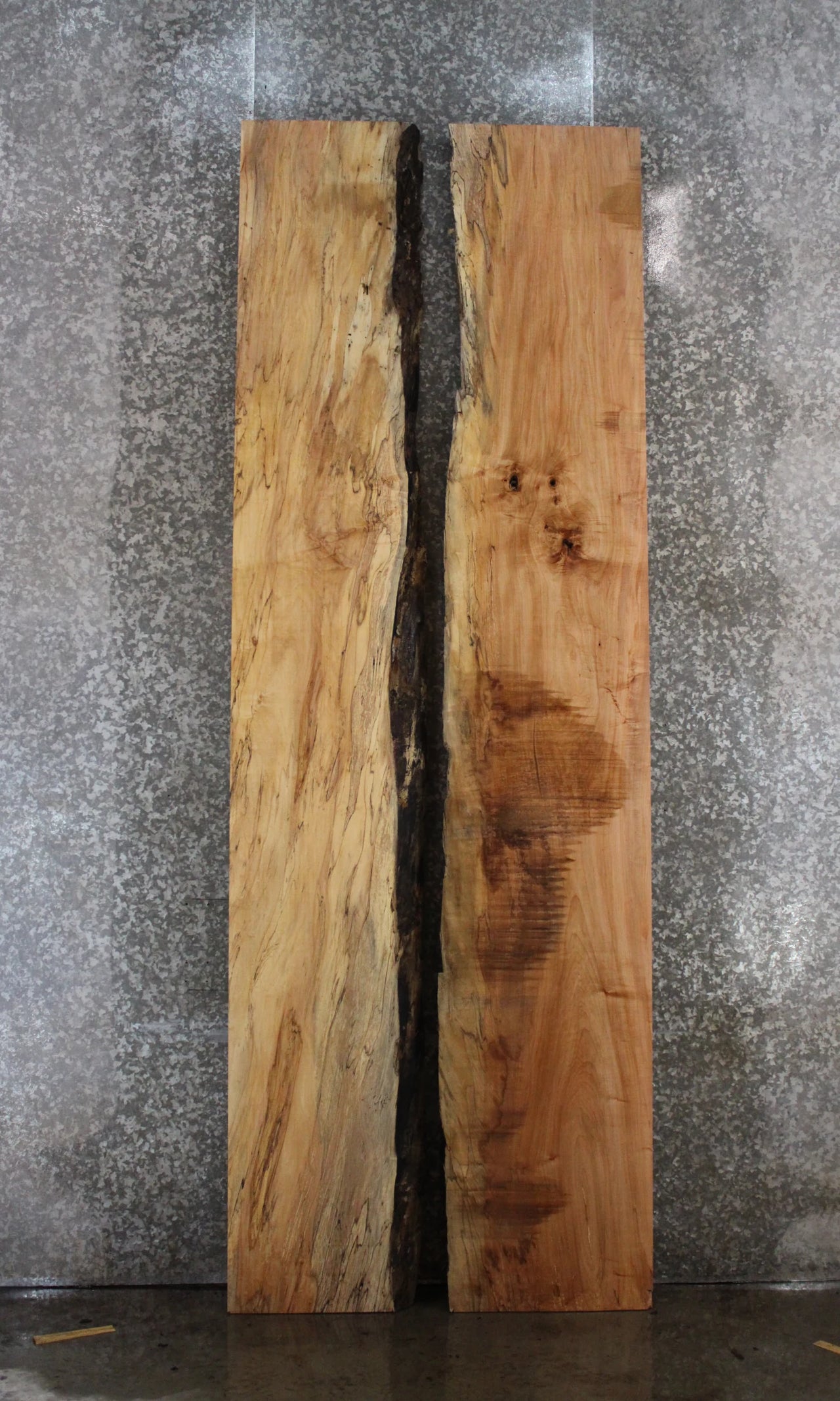 2- Spalted Maple Live Edge Book Match Dining Table/Bar Top Slabs 20324-20325
