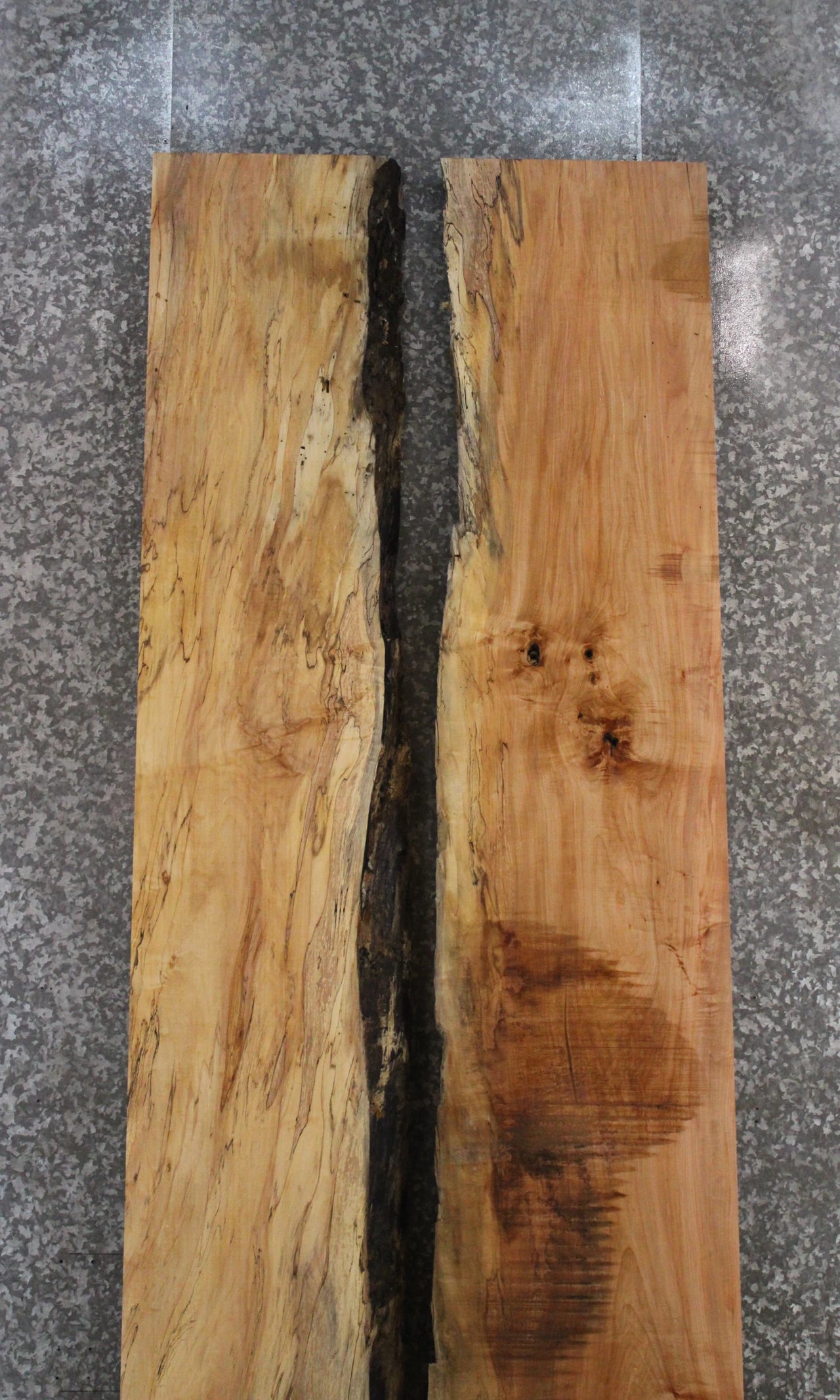 2- Spalted Maple Live Edge Book Match Dining Table/Bar Top Slabs 20324-20325