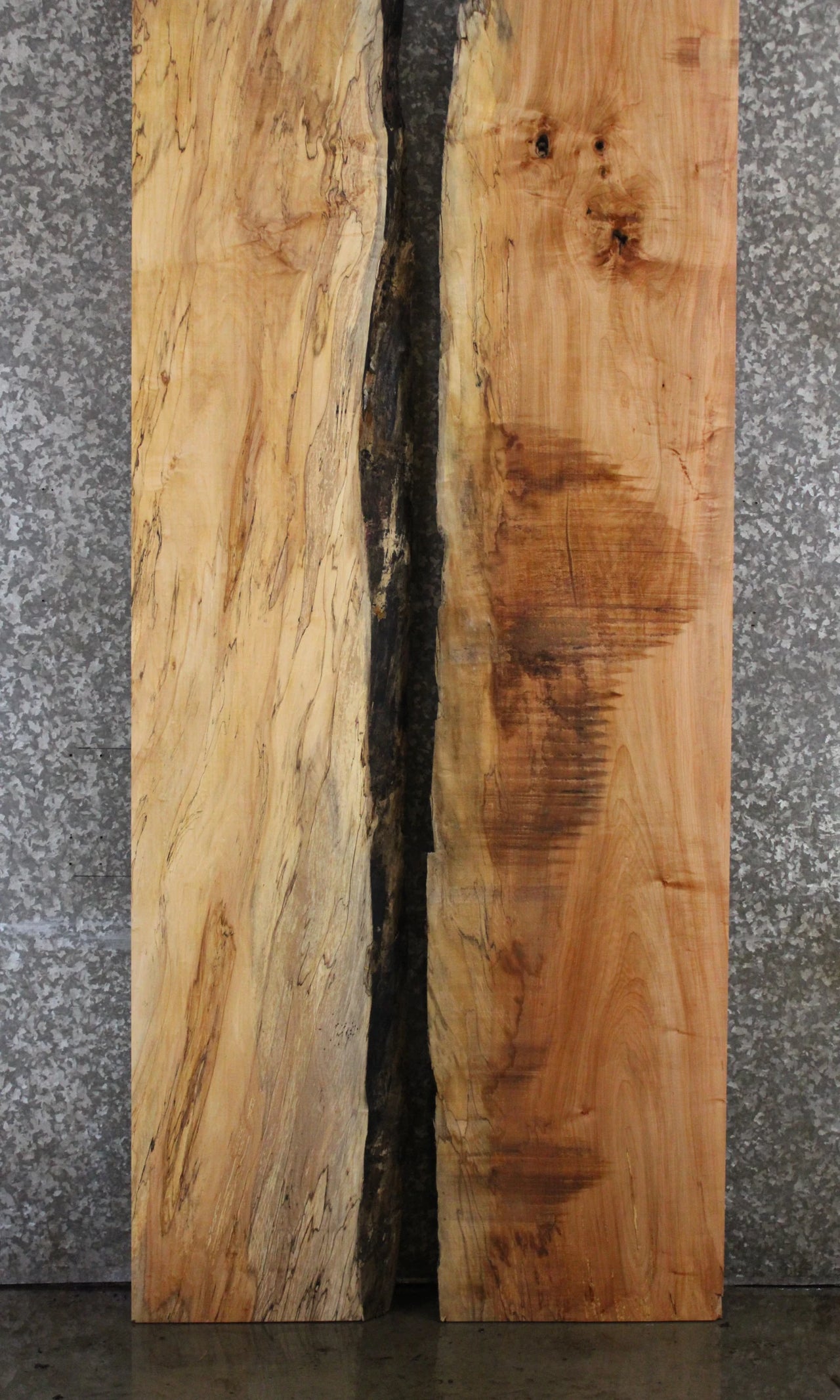 2- Spalted Maple Live Edge Book Match Dining Table/Bar Top Slabs 20324-20325