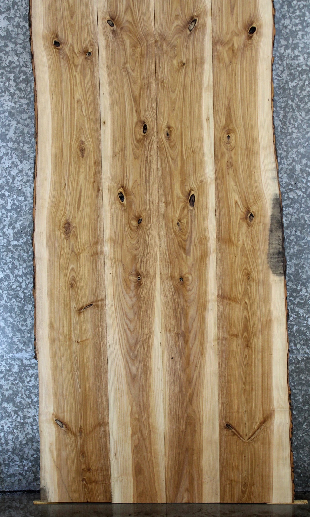 4- Bookmatched Live Edge Ash Conference Table Top, Wood Slabs 20331-20334