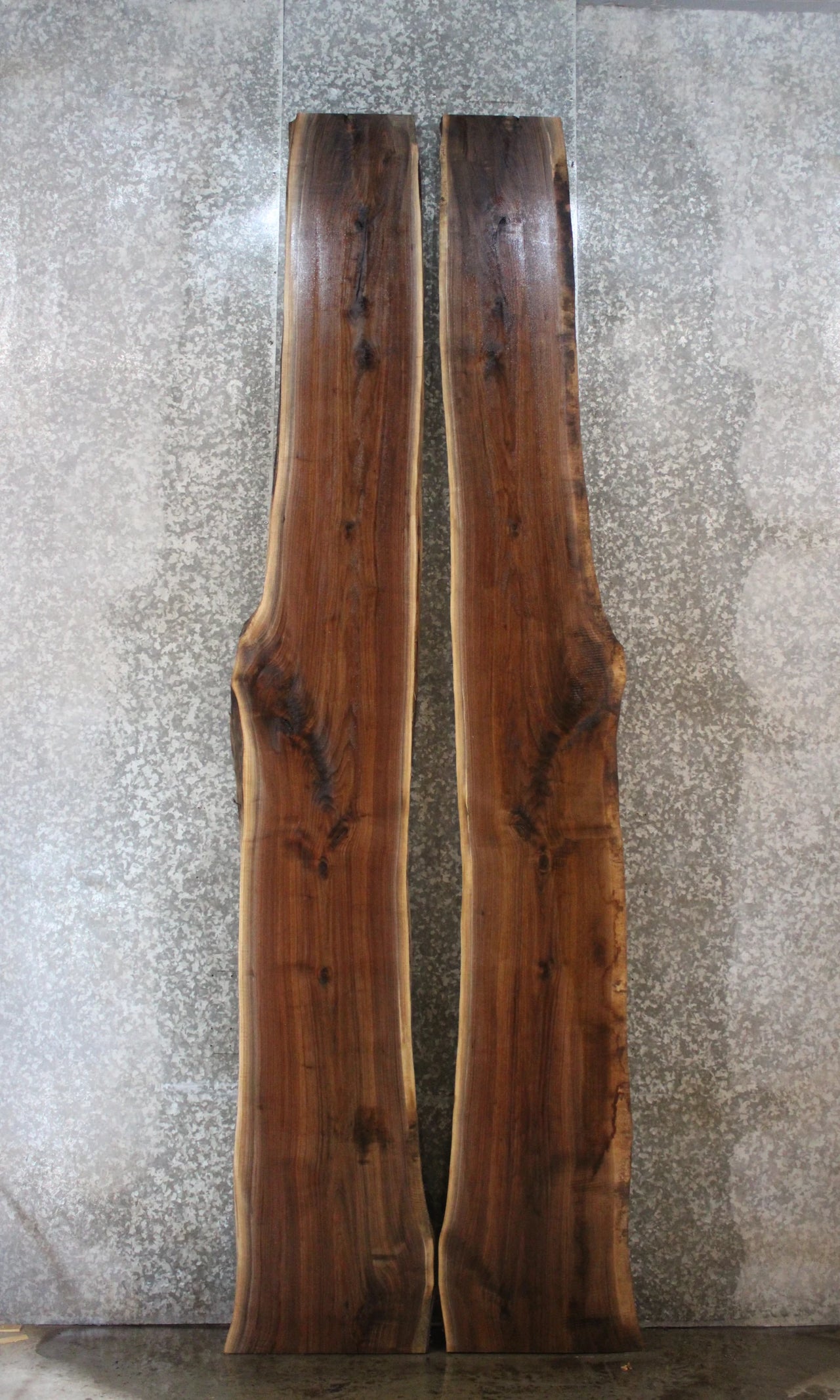 2- Black Walnut Live Edge Book Match River Table 20341-20342