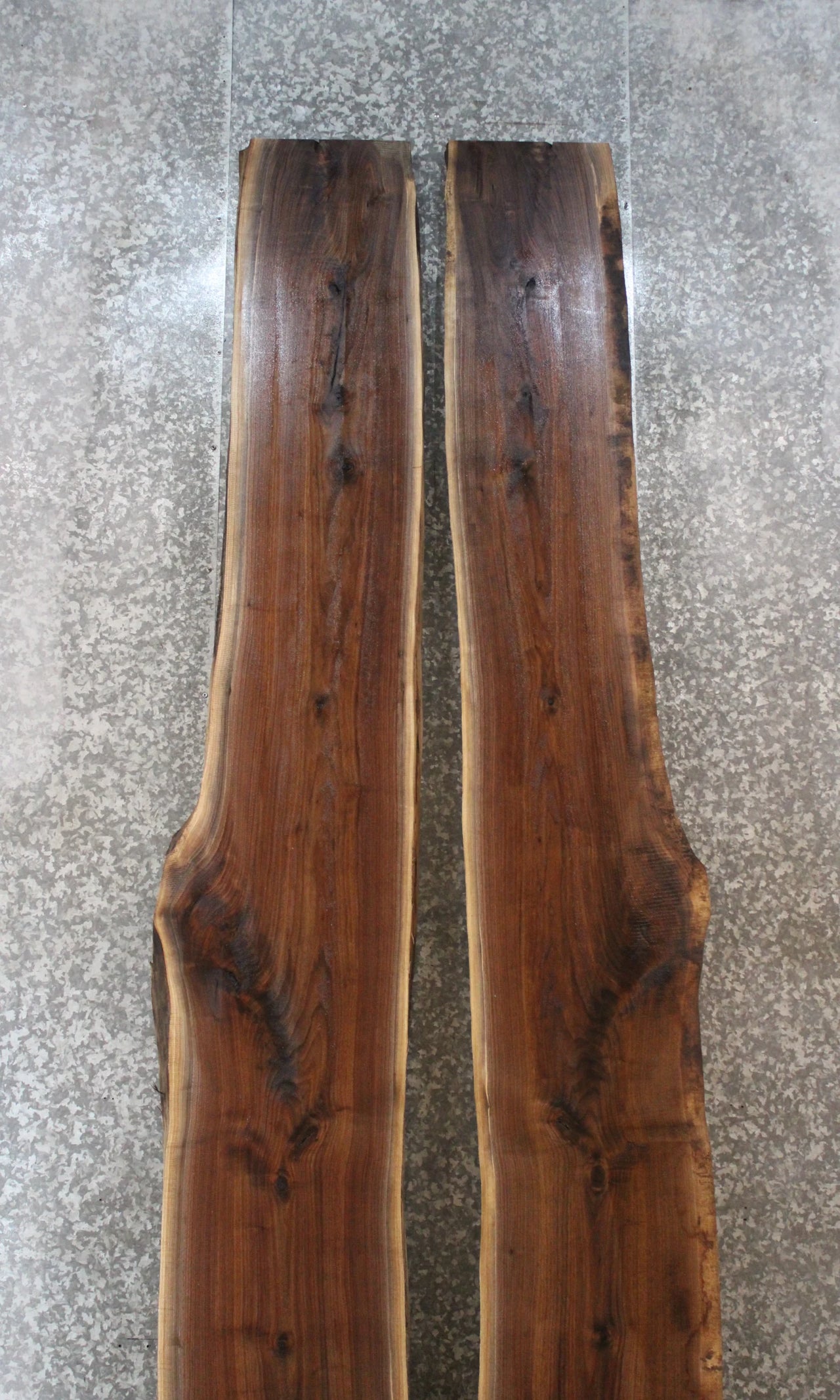 2- Black Walnut Live Edge Book Match River Table 20341-20342