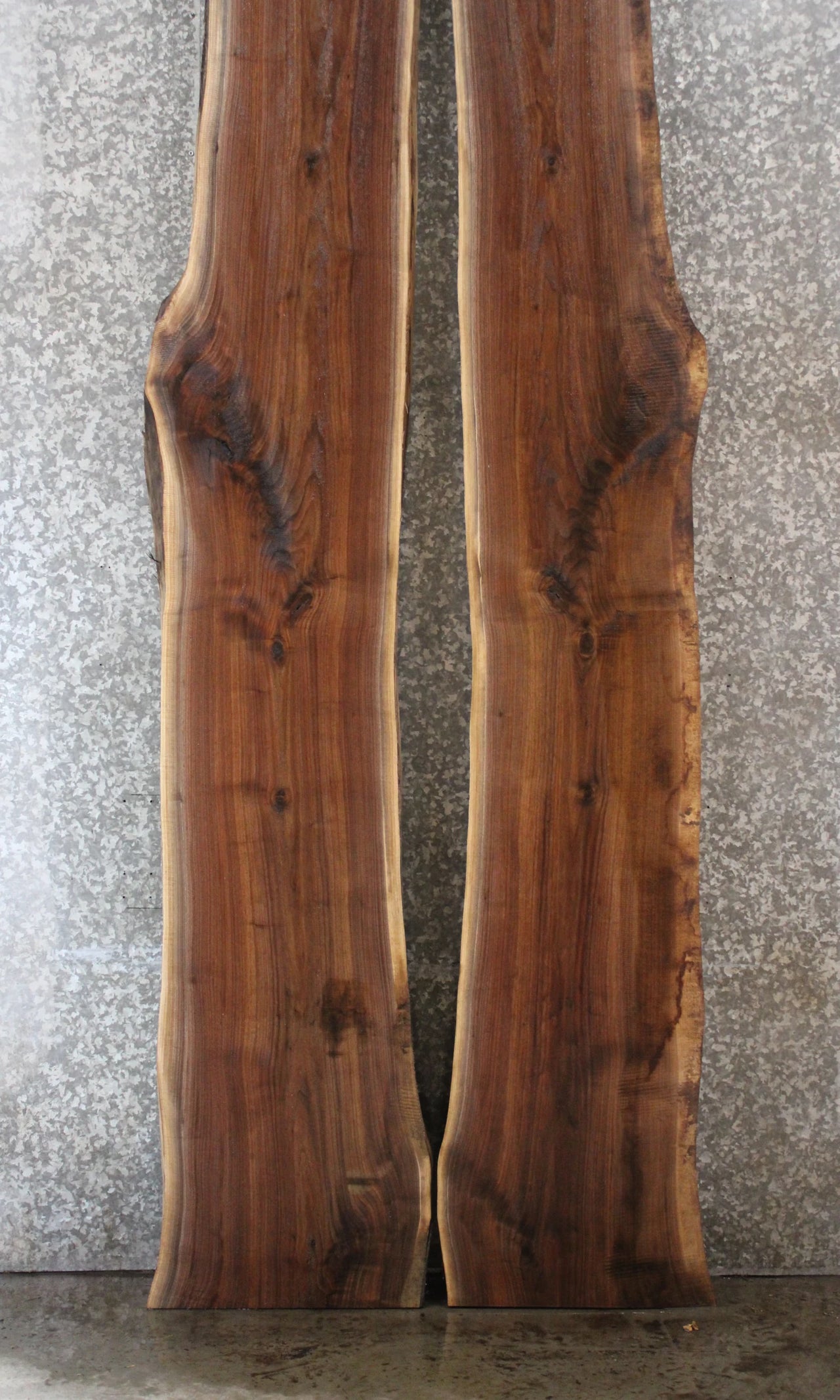 2- Black Walnut Live Edge Book Match River Table 20341-20342