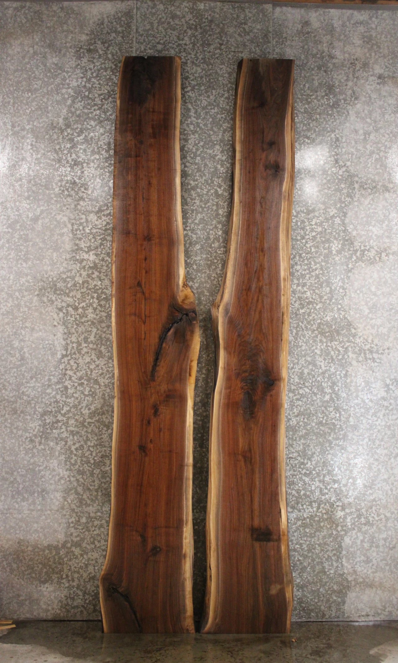 2- Black Walnut Live Edge Book Match River Table 20341-20342