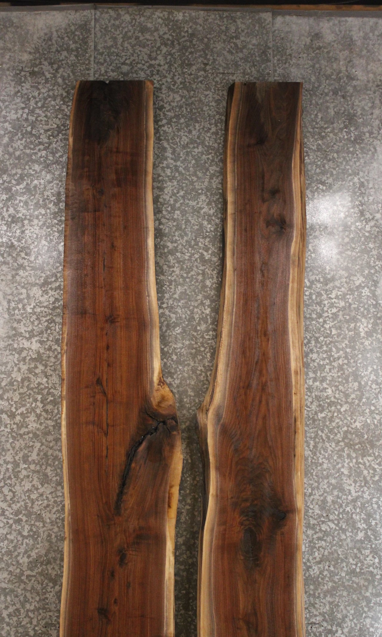 2- Black Walnut Live Edge Book Match River Table 20341-20342