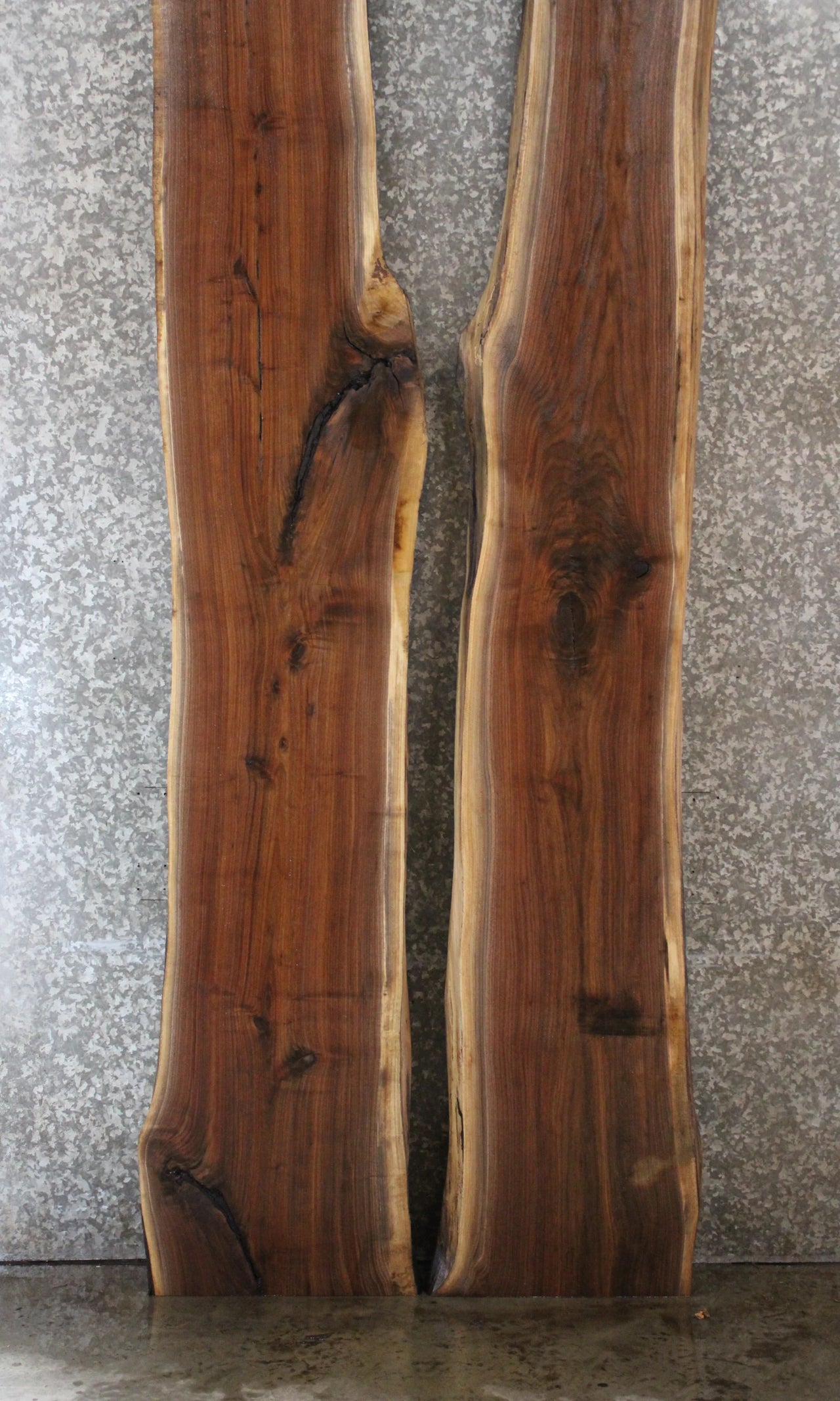 2- Black Walnut Live Edge Book Match River Table 20341-20342
