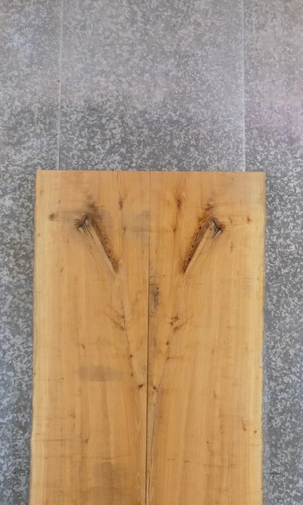 2- Bookmatched Live Edge Rustic Ash Dining Table Top Slabs 20343-20344