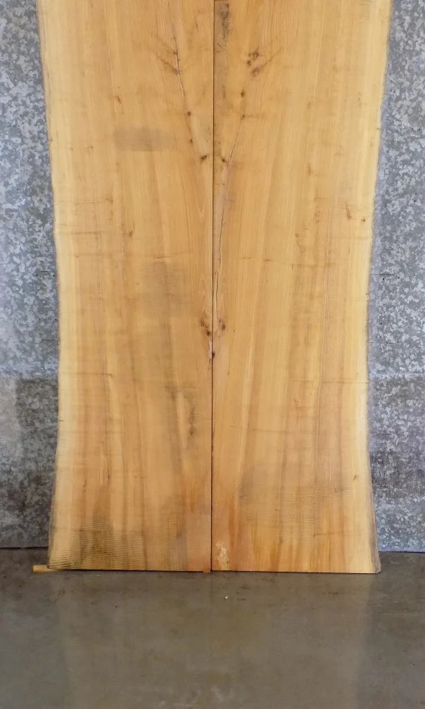 2- Bookmatched Live Edge Rustic Ash Dining Table Top Slabs 20343-20344