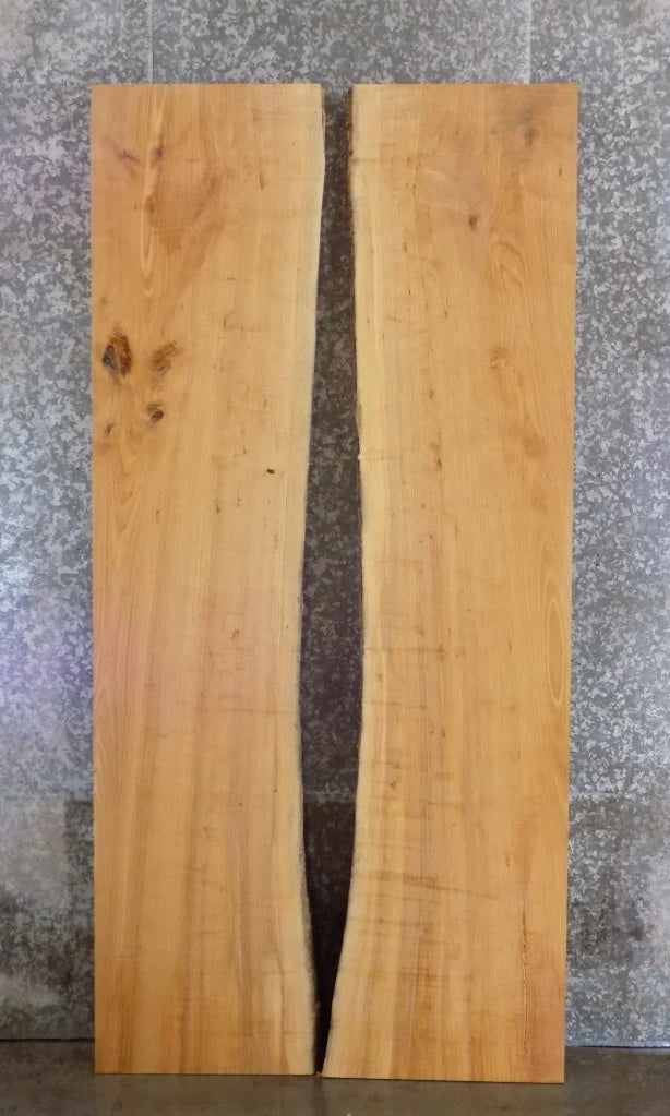 2- Bookmatched Live Edge Rustic Ash Dining Table Top Slabs 20343-20344