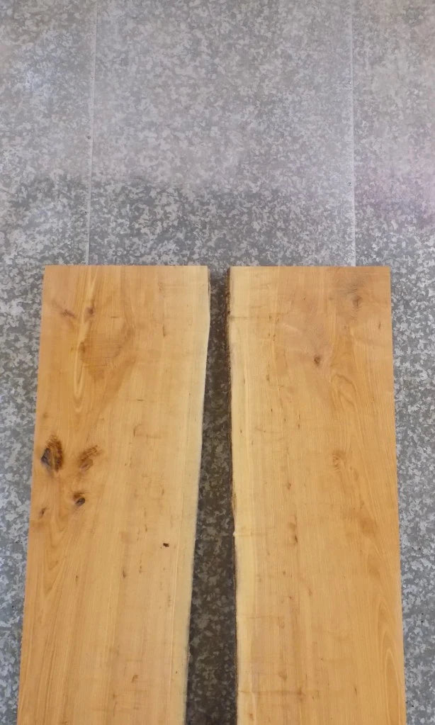 2- Bookmatched Live Edge Rustic Ash Dining Table Top Slabs 20343-20344