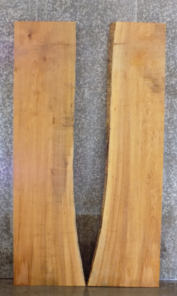 2- Bookmatched Live Edge Ash Dining Table Top Wood Slabs 20345-20346