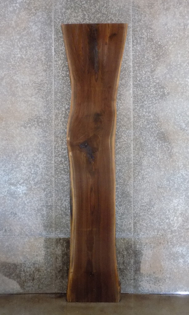 Live Edge Figured Black Walnut Rustic Bar Top, Wood Table Slab 20350