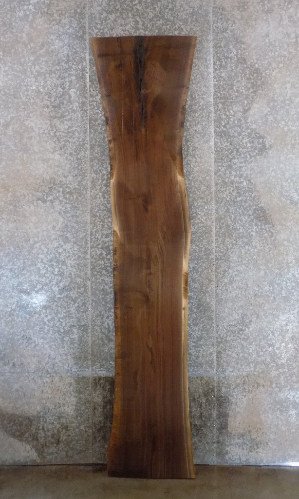Live Edge Figured Black Walnut Rustic Bar Top, Wood Table Slab 20350
