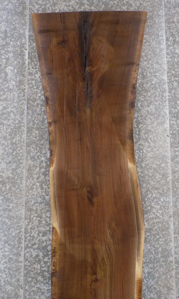 Live Edge Figured Black Walnut Rustic Bar Top, Wood Table Slab 20350