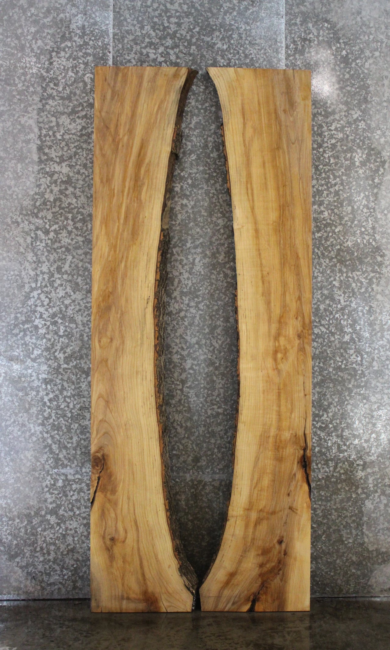 2- Ash Live Edge Dining Table Top Slabs, Solid Wood 20421-20422