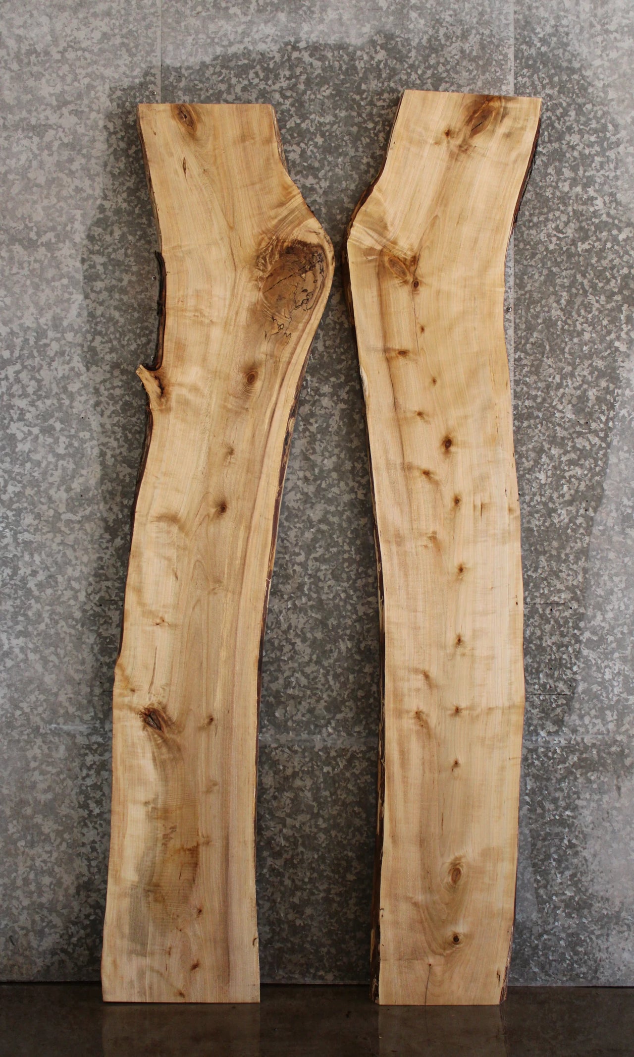 2- Ash Live Edge Epoxy River Table Top Project Slabs, Bench Slabs 20423-20424