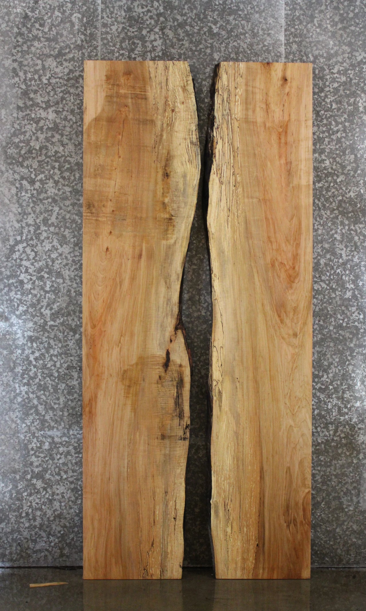 2- Spalted Maple Live Edge Book Match Dining Table Top 20425-20426