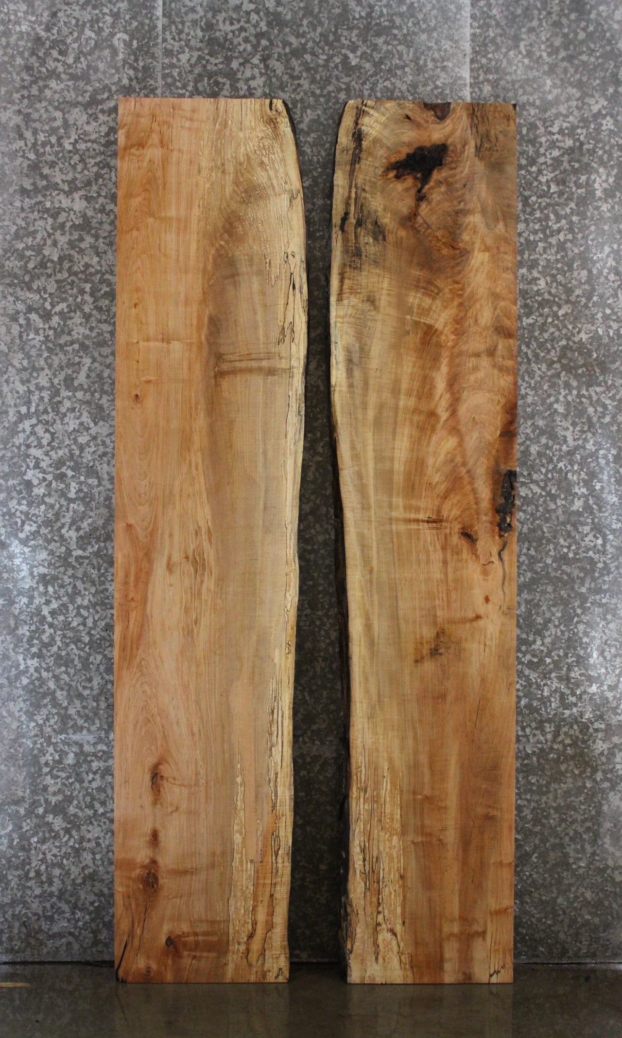 2- Spalted Maple Live Edge Book Match Dining Table 20432-20433