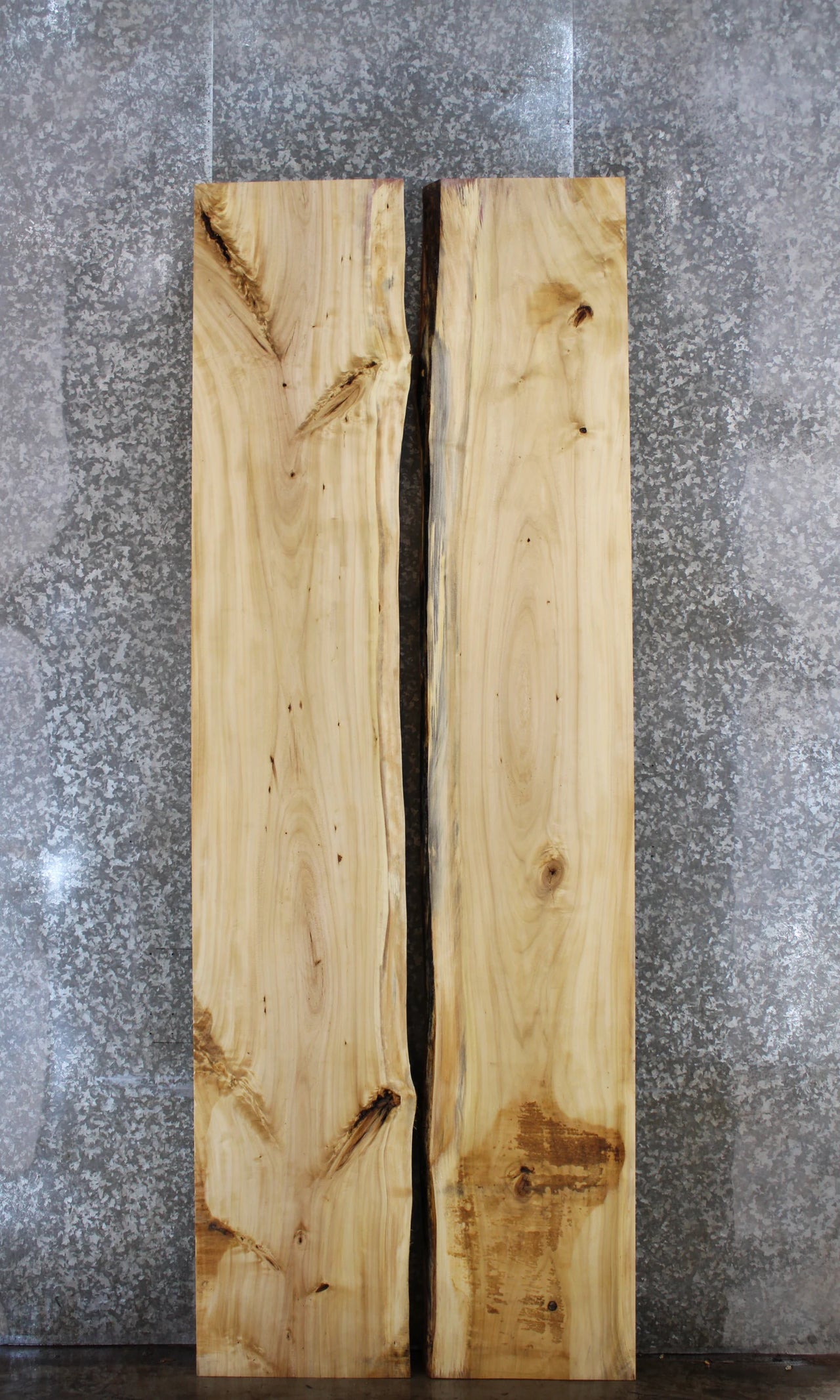 2- Bookmatched Live Edge Maple Conference/Dining Table Slabs 20435-20436