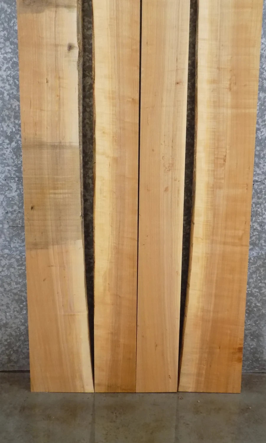 4- Live Edge Bookmatched Ash Dining Table Top Set 20437,20443,20446-20447