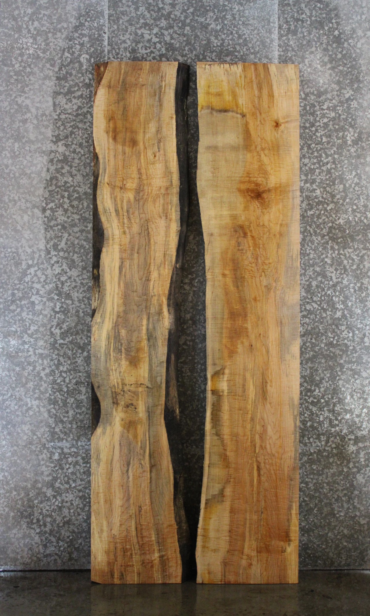 2- Spalted Maple Live Edge Book Match Dining Table/Bar Top Slabs 20452