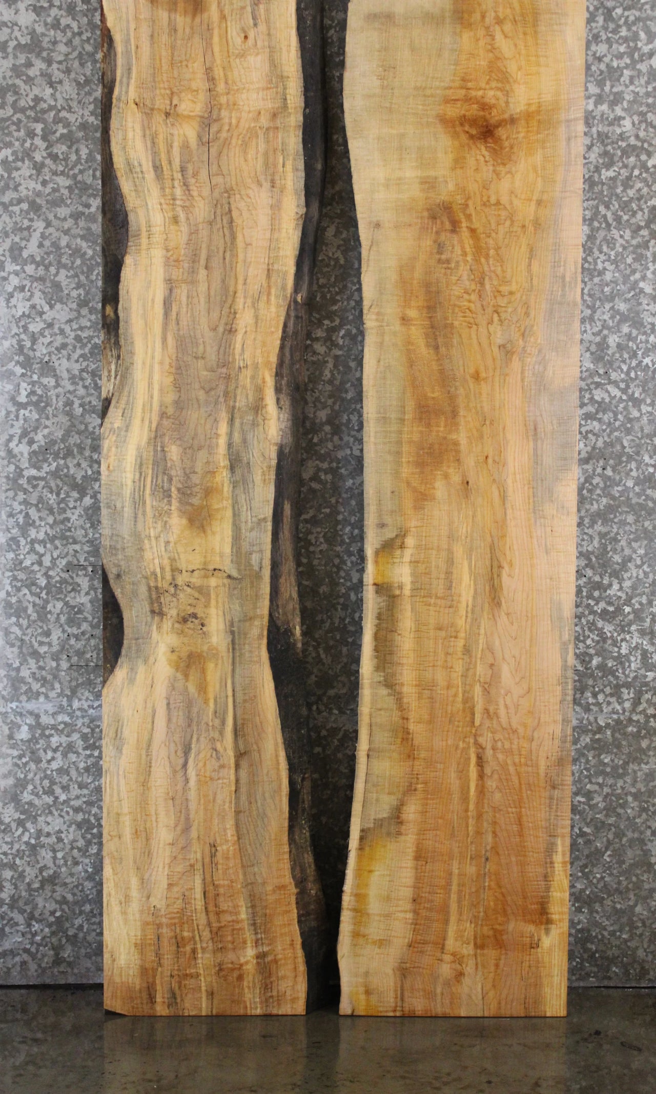 2- Spalted Maple Live Edge Book Match Dining Table/Bar Top Slabs 20452